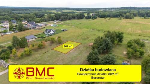 Działka budowlana Boronów 809m2 woda prąd