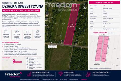 DZIAŁKA INWESTYCYJNA 0,7575 HA   WILCZOPOLE