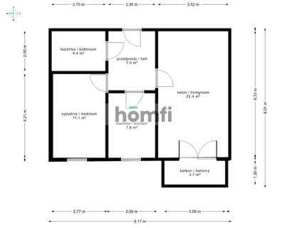 2 pokoje balkon Nowe Jagodno przy pętli