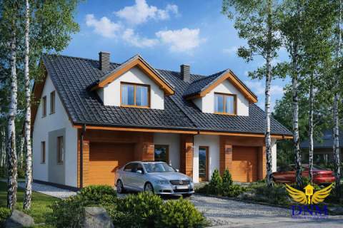 Dom w zabudowie bliźniaczej z garażem 109 m2 działka 515 m2 Zb