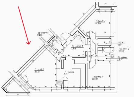 Grunwald 3 pok 70 m2 Garderoba Balkon Cisza