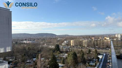 Panoramiczny widok na miasto dwa balkony