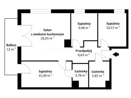 4 pokoje 79,83 m balkon blisko morza