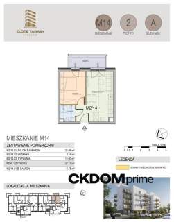 M14 37,13 m 2 pokoje balkon 2 piętro