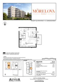Mieszkanie 40.5 m2 Gdańsk ul. Morelowa Wykończenie Premium