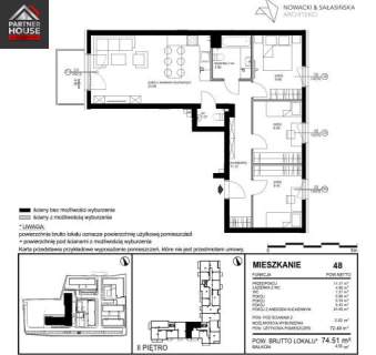 4 pokoje 74,51 m2 2 piętro balkon Świetna lokalizacja