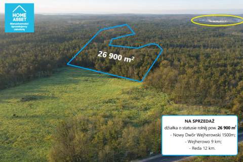 Działka rolna z lasem 2,69 ha Bieszkowice