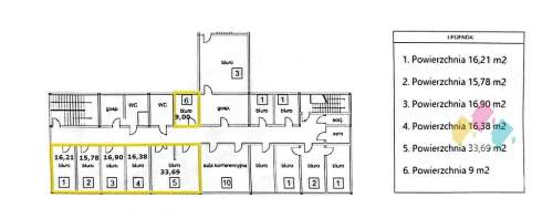 Olsztyn 5 pomieszczeń biurowych - 100 m2 na II p.