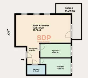 3-pokojowe mieszkanie z balkonem
