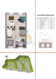 M3 73,90 m2 Krzeptów Ogród 0% prowizji