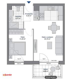 Gotowe do odbioru Duży salon 23 m Balkon