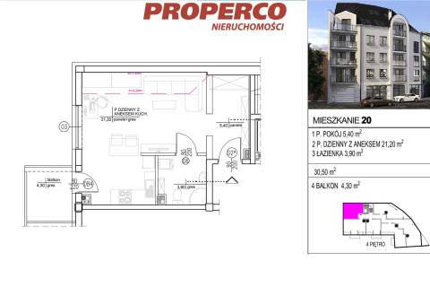 Nowe mieszkanie 1 pok., 30,5m2, Centrum, Kielce