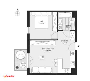 Rybitwy 2 pokoje 43m2 balkon tylko 538 tysiące