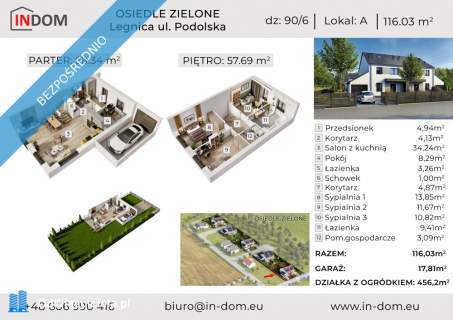 DOM W ZABUDOWIE BLIŹNIACZEJ Z GARAŻEM, LEGNICA UL. PODOLSKA