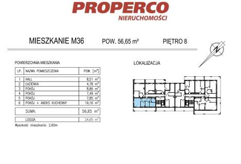 Mieszkanie 4 pok., 56,65m2, KSM, Al. Solidarności
