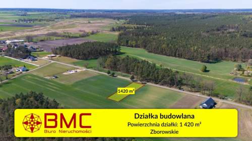 Działka Zborowskie GAZ Kanalizacja woda blisko las