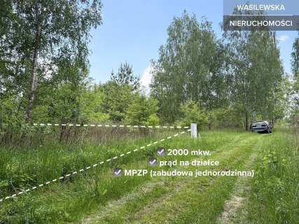 Budowlana 2000 m2 z MPZP, prąd na działce