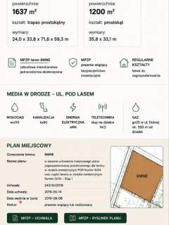 1200 m2 Działki budowlane pod lasem Runów