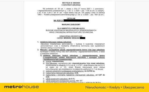 Działka bud. 9 domów inwestycja Brzezie Trzebnica