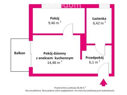 Apartament 2 pokoje Penelopa Silver balkon