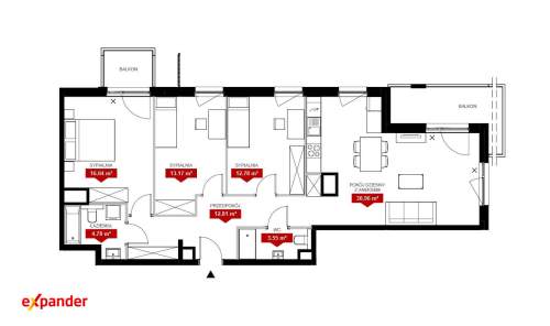 APARTAMENT NAROŻNIKOWY 4 POKOJE 2 BALKONY JEŻYCE