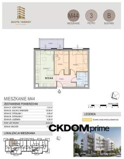 M44 50,67 m 3 pokoje balkon 3 piętro