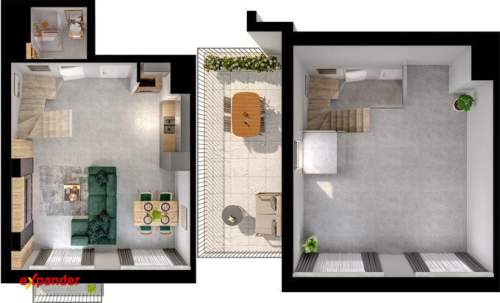 Nowoczesny loft z tarasem 20m i antresolą od ręki