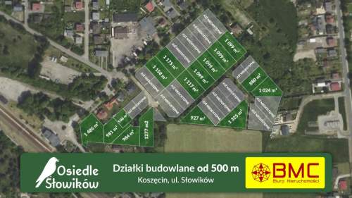 Działka MN Koszęcin Słowików 1099m2 Woda prąd