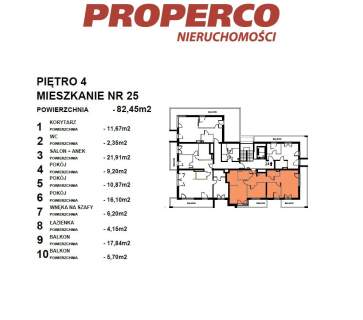Mieszkanie 4pok., 4p., 82,45m2, Kielce, Czarnów