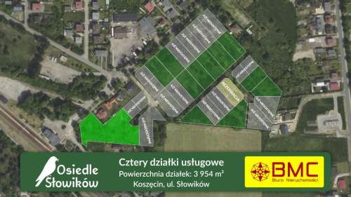 Działka usługowa 3954 m2 Koszęcin