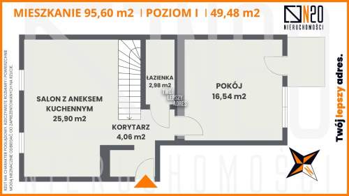 DWUPOZIOMOWE 4-POK MIESZKANIE Z BALKONEM RUCZAJ