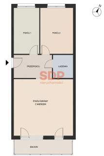 3 pokoje dwustronne balkon od południa