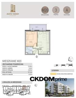 M20 37,13 m 2 pokoje balkon 3 piętro