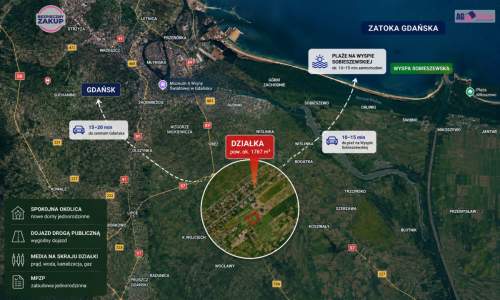 Działka budowlana 1767 m MPZP 15 min od Gdańska