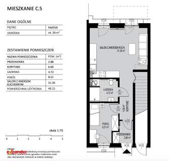 Nowoczesne 2-pokojowe mieszkanie widok na zieleń
