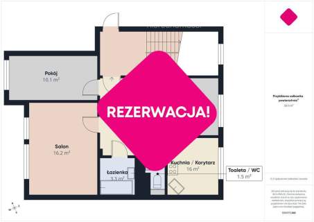 3 pokoje 67,8 m , 1 piętro, Łęczna