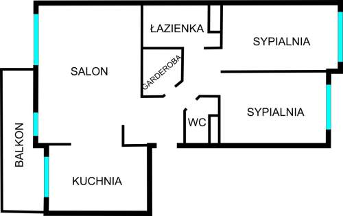 Ciche, wygodne 3 pokoje, 75,6m2, balkon, piwnica