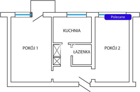 Wysokie 2 pokojowe widna kuchnia cegła Mokotów