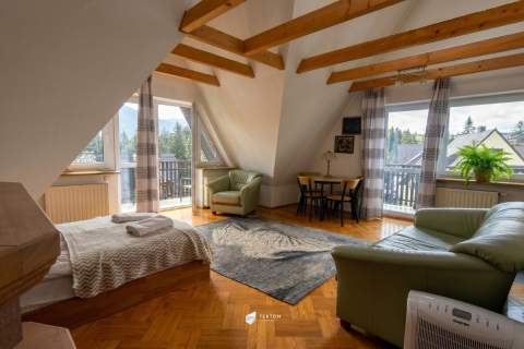 Gotowy apartament z kominkiem i panoramą Tatr