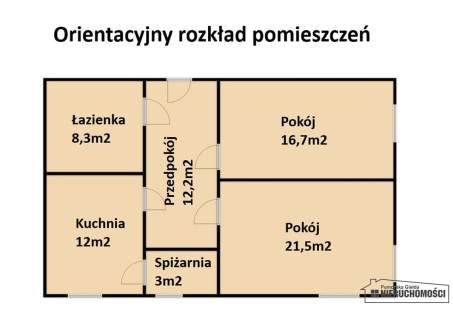Przestronne 2 pokojowe mieszkanie na parterze
