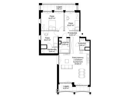 Czteropokojowe Mieszkanie z 2 Loggiami, Smart Home