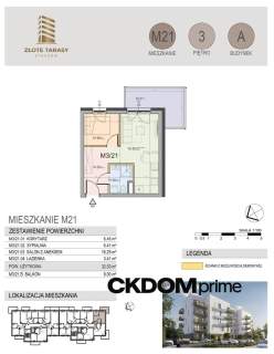 M21 32,53 m 2 pokoje balkon 3 piętro