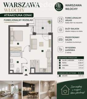 Nowe 2- pokojowe mieszkanie na Włochach