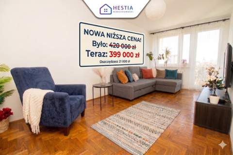 Słoneczne 3 pokoje balkon, widok, cisza