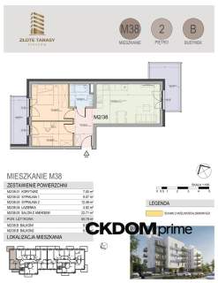 M38 55,78 m 3 pokoje balkon 2 piętro