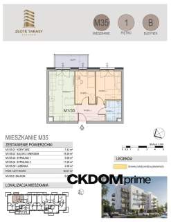 M35 50,67 m 3 pokoje balkon 1 piętro