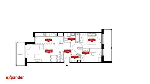 3 pokoje 65 m 2 balkony