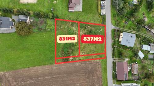 831m2 i 837m2 media miejskie Łany Wielkie 