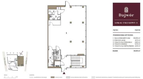 LOKAL USŁUGOWY - UL. DAJWÓR - 121,05 M2