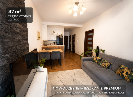 Piękne mieszkanie 47m2 garaż, umeblowane AGD bez pośre